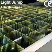 Panneaux de sol interactifs pour jeux actifs, avec LED magnétiques en acier, effet miroir lumineux, 500x500, pour mariages et soirées