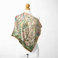 Écharpe élégante en satin 53x53cm imprimé floral fournisseur de mouchoirs pour dames tête de foulard carré personnalisé