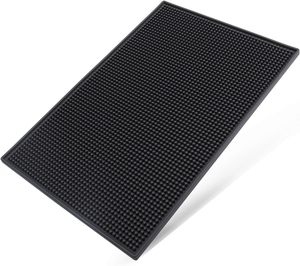 2024Hot Selling Mini Cocktail <span class=keywords><strong>Drip</strong></span> Mat Accessoires de barre en caoutchouc noir