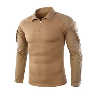 High quality tactical camouflage shirt cotton waterproof long sleeve T shirt for man fishing