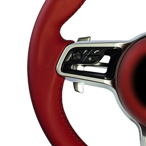 Volant sport SOON TODA en cuir rouge <span class=keywords><strong>Bordeaux</strong></span> PU/PVC modifié pour Porsche PANAMERA 911 718 992 ZC-BSJ-P8 - Product Image 3