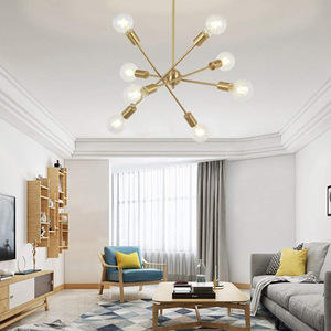 Modern Multi-head Chandelier LED Round Chrome Home <b>Lighting</b> Fixture for Living Room Bedroom <b>Dining</b> Room - Product Image 3