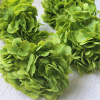 Fleur d'hortensia artificielle en latex de haute qualité, grande tête, toucher réel, blanc et vert, pour décoration de mariage et de maison, vente en gros