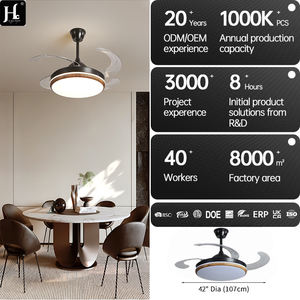 Modern Walnut Color Full Spectrum LED <b>Ceiling</b> <b>Fan</b> Light Remote Control Silent AC Wabi-Sabi Wind Eye Protection for Metal - Product Image 5