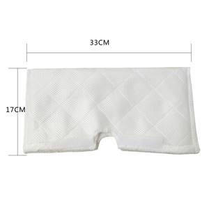 Housse de balai vapeur en microfibre blanche 33 cm x 17 cm avec coussinet de remplacement en velcro pour le nettoyage de voiture - Product Image 1