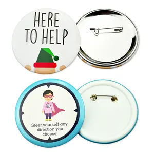 Pres Metal rozetleri OEM fabrika promosyon hediyeler özel baskılı Logo boş yuvarlak düğme rozet özel teneke Pin düğmeleri