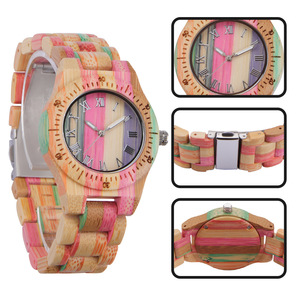 Quadrante dell'<span class=keywords><strong>orologio</strong></span> personalizzato moda di lusso creativo colorato bambù <span class=keywords><strong>legno</strong></span> luminoso impermeabile minimalista ragazze signore Reloj <span class=keywords><strong>orologio</strong></span> da <span class=keywords><strong>donna</strong></span> - Product Image 4
