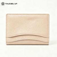 THUMBS-UP Dompet Kulit Sapi Asli Mewah Anti RFID, Tempat Kartu Lipat Tipis