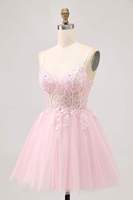 Nouvelle Robe Courte de Soirée Ocstrade à Bretelles Fines, Corset, Dentelle Florale, Tulle Scintillant, Robe de Fête d'Anniversaire, Robes de Cocktail pour Femmes