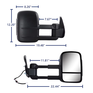Nouvelles Miroirs Latéraux XMAXVISION pour Voiture, Miroirs de Remorquage pour HILUX Juillet 2015-2025 N80/REVO/GUN, Électriques, Noir Fumé, avec Clignotants - Product Image 1