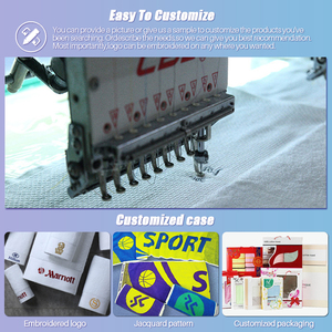 Oem Jacquard 100% cotton Câu lạc bộ chuyên nghiệp dài thể thao khăn sinh thái thân thiện bông vải thể thao mồ hôi khăn - Product Image 5