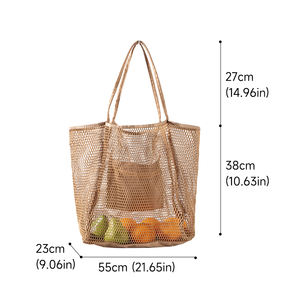 在庫卸売 ポータブル トラベル メッシュトート ビーチバッグ 大容量 ショルダーバッグ ファッション収納バッグ - Product Image 2