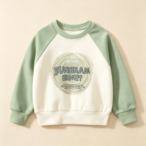 Kaos Sweatshirt Anak <span class=keywords><strong>Laki-laki</strong></span> Kerah Bulat Lengan Raglan dengan Cetakan Grafis, Pakaian Kasual Sehari-hari, Custom OEM Pabrik Langsung - Product Image 3