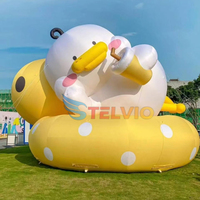 Publicité extérieure, animal gonflable, canard gonflable géant, canard gonflable mignon, arrosage des fleurs, mascotte pour la décoration du parc