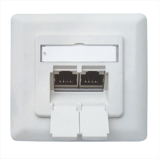 Faceplate 80X80mm Keystone Jack Surface Wall Mount Box German Type RJ45