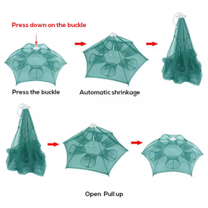 2025 <strong>Folded</strong> Umbrella Nylon Trap <strong>Net</strong> 8 Holes Fishing <strong>Nets</strong> for Shrimp and Crab - Product Image 5