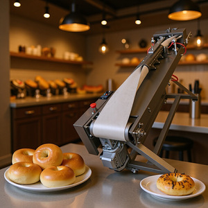 Ligne de formage de bagels de qualité professionnelle avec bande transporteuse réglable pour boulangerie et pâtisserie - Product Image 2