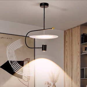 Creative Pendant <b>Light</b> Acrylic Lampshade Black Led Adjustable Height For Bedroom Cafe Bar Hotel <b>Lighting</b> - Product Image 3
