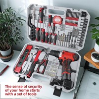 Grosir 165-Piece 12V Cordless Drill Mechanical Tool Box Home Hand Tool Set Kit Electric Drill Power Tool Kit Set OEM ODM