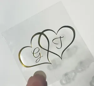 Vinyle imperméable Pvc Bopp personnalisé feuille d'or impression transparente logo rond estampage à chaud feuille d'or étiquette d'emballage autocollant transparent
