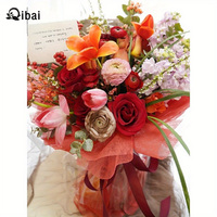 Qibai 30 Stück Blumenstrauß Geschenk papier Vliesstoff für Rosen & frische Blumen Ideale Blumen geschäfte Geschenk verpackung