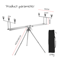 Nouveau support de canne à pêche réglable et rétractable en alliage d'aluminium, pliable, léger, portable, accessoires de pêche à la carpe, fixation au sol