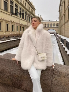 เสื้อแจ็คเก็ตขนสัตว์สแปนเด็กซ์/โพลีเอสเตอร์สีพื้นแฟชั่นคุณภาพสูงรักษ์โลก  คอลเลคชั่นฤดูใบไม้ร่วง-ฤดูหนาว 2026 สไตล์สาวเปรี้ยว - Product Image 4