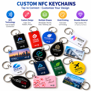 Porte-clés NFC personnalisés avec logo imprimé, étiquettes NFC intelligentes pour cadeaux promotionnels d'entreprise, événements professionnels et salons professionnels - Product Image 2