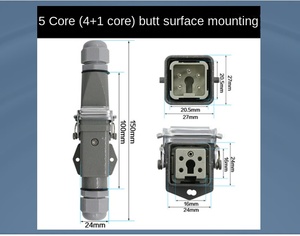 Connecteur industriel étanche en acier inoxydable 5P, prise rectangulaire pour l'automobile et l'aviation, connecteur robuste interpolé - Product Image 5