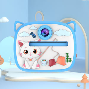 Appareil <span class=keywords><strong>photo</strong></span> instantané pour enfants de haute qualité, anti-chute, non toxique, rechargeable, avec dessin animé de chaton, pour les rassemblements familiaux et l'interaction parent-enfant - Product Image 1