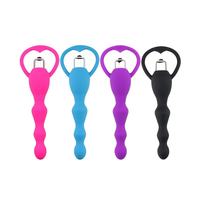 Plug anal vibrant pour hommes, perles en silicone, tige vibrante, 100% étanche IPX7, ABS+silicone respectueux de la peau, 17*5.9cm, jouets sexuels anaux