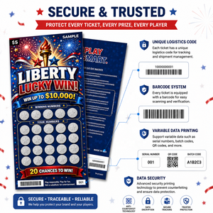 Cartes à gratter personnalisées imprimées numériquement, thème chanceux, estampage à chaud doré, billets de loterie promotionnels instantanés - Product Image 5