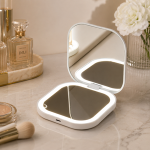<span class=keywords><strong>Specchio</strong></span> per il Trucco LED Pieghevole a Doppia Faccia con Logo Personalizzato, <span class=keywords><strong>Specchio</strong></span> <span class=keywords><strong>Cosmetico</strong></span> Portatile Compatto da Viaggio - Product Image 1
