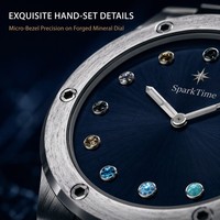 Montre à quartz SparkTime avec cadran en pierre de cristal d'eau céleste