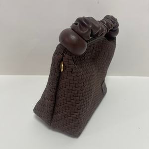 Nouveauté, vente chaude, sac seau de rangement de luxe fait à la main, personnalisé, écologique, imperméable, en PU tissé, avec fermeture éclair, pour femmes - Product Image 3