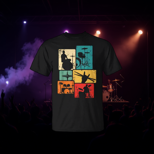 T-shirt pour batteur de musique rock, bâtonnets de batterie, style vintage - Product Image 3
