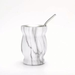 Taza Curva de Acero Inoxidable Mate al por Mayor, Vaso de Vino con Doble Pared Aislada - Product Image 5