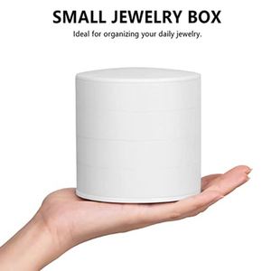 Boîte de rangement à bijoux à 5 niveaux, petit organisateur de boucles d'oreilles, plateau rotatif de voyage avec couvercle pour bracelets et bagues - Product Image 4