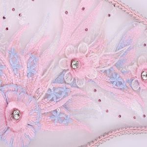 Alas de hadas de flores rosas 2024 gran oferta fiesta de cumpleaños para niños niña flores bordadas rosas alas de mariposa de encaje - Product Image 2