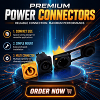 Connecteurs XLR 3 broches mâle/femelle, prise d'alimentation légère, contact en cuivre, montage sur panneau en nylon, IP67, 15A, ronds