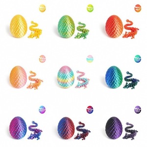 Figurine de dragon en cristal avec œuf, ensemble de modèles de dragon en pierres précieuses imprimés en 3D, décoration de bureau, cadeau de collection, 22 cm de dragon + 8,5 cm d'œuf - Product Image 1
