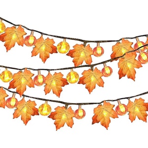 Giáng Sinh Lễ Tạ Ơn Bầu Không Khí Trang Trí Đèn Chuỗi Bí Ngô Maple Leaf Thu Hoạch Mây Có Đèn <span class=keywords><strong>LED</strong></span> Thủy Tinh Nến - Product Image 5