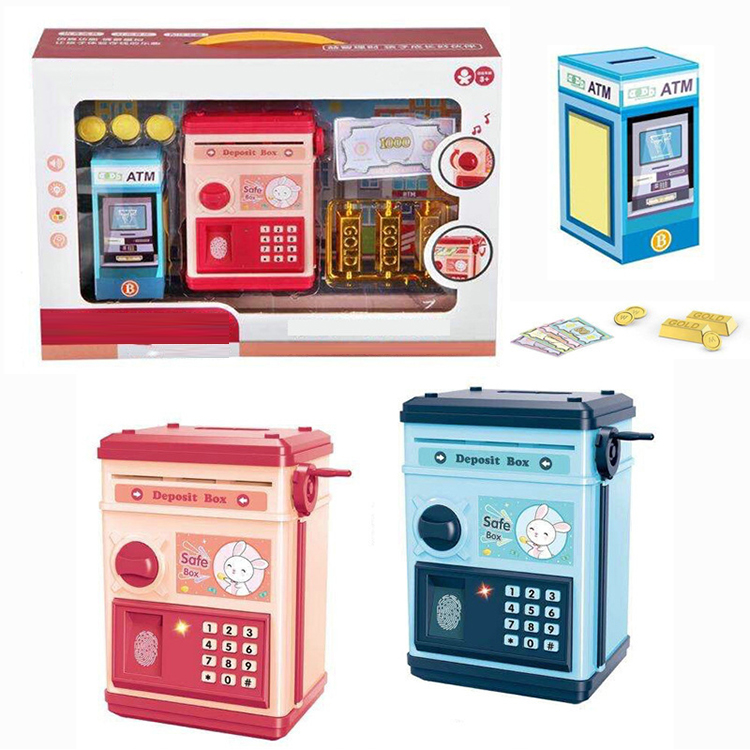 Детская копилка с паролем на заказ, коробка для сбережений, копилки для монет, детская пластиковая Копилка, сейф, банкомат, копилки