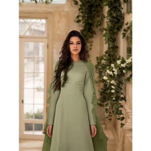 Nouvelles robes de soirée musulmanes en mousseline de soie et en géorgette pour femmes musulmanes 2026, vente en gros, haute qualité, satin, vêtements islamiques - Product Image 1