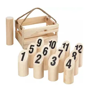 Vente chaude de bonne qualité en bois Number Kubb pour les enfants en plein air