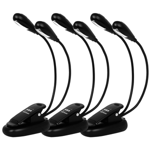 Venta al por mayor con batería externa, luz de clip de luz LED de puntuación de música de doble cabezal de doble Polo, negro - Product Image 4