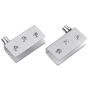 Charnière en verre en acier inoxydable Resonance 2 mm finition brossée pour portes de meubles et d'armoires - Product Image 1