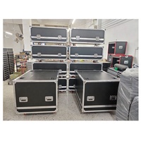 Rack de transport en aluminium 8U/10U/12U/16U avec roues, tiroir de rangement pour mixeur audio et amplificateur, avec porte en bois/transparente