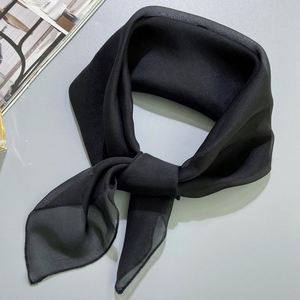 Square Women's Lightweight Neck Neckerchief Premium Feel Mommy Short <b>Wrap</b> 100% Mulberry Silk Scarf for Autumn/Winter - Product Image 2