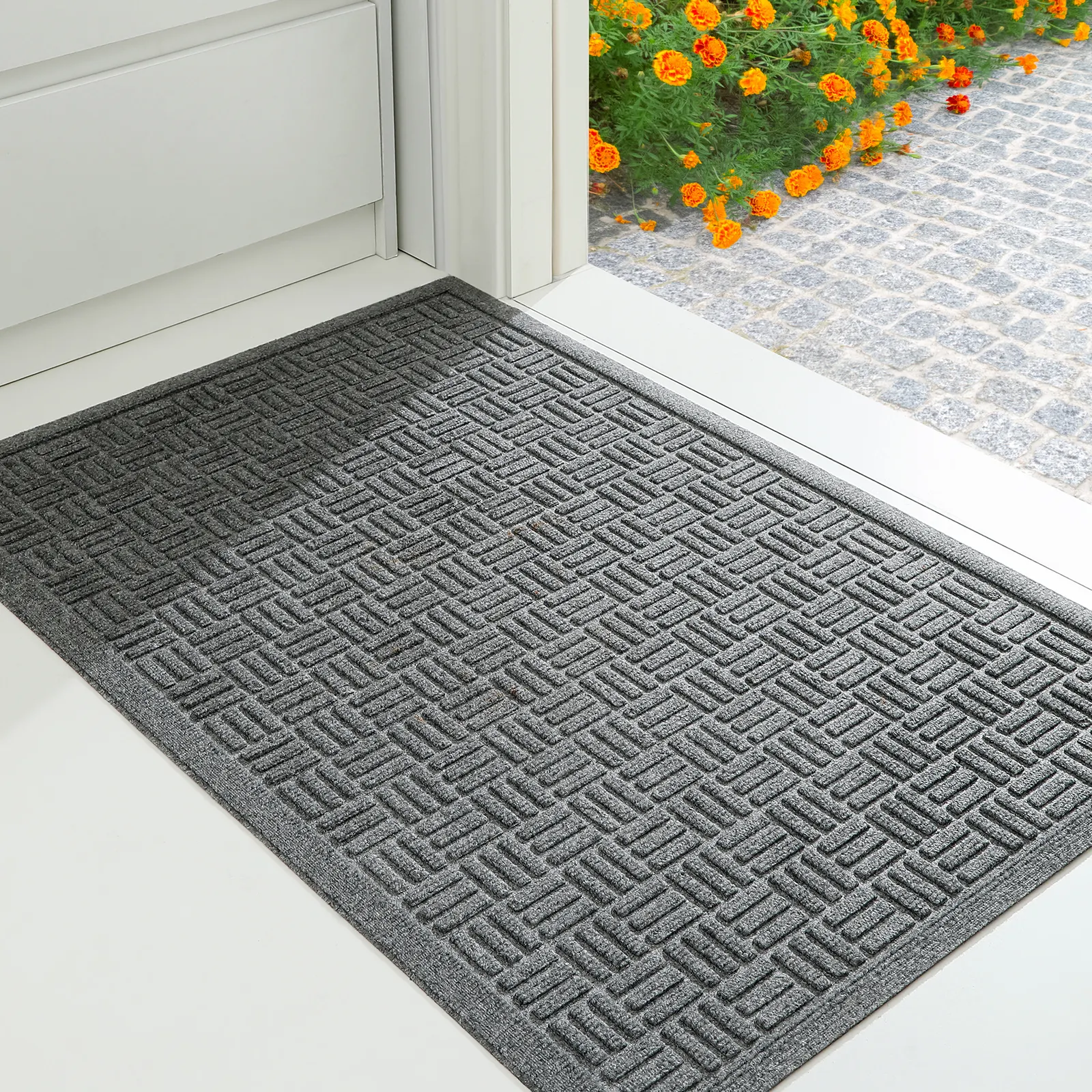 Polypropylene Non-slip Doormat Rubber Back Outdoor Mats Entryway Low Profile Resist Dirt Welcome Door Mats